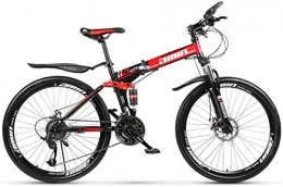 HongLianRiven Fahrräder HongLianRiven BMX 24 Zoll Boy Mountainbike, 30 Geschwindigkeit Speichen-Rad Folding Carbon Steel Fahrrder, Double Shock Variable Speed Fahrrad, Unisex 7-20 (Color : Red, Size : 24in (27 Speed))