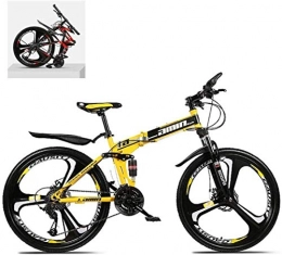 HongLianRiven Fahrräder HongLianRiven BMX 26 Zoll Folding Mountain Bikes, High Carbon Stahlrahmen Doppelstodmpfung Variable, All Terrain Schnell Faltbare Erwachsener Off-Road-Fahrrad 6-24 (Color : B, Size : 21 Speed)