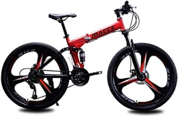 HongLianRiven Fahrräder HongLianRiven BMX Fahrrad, 24Inch 26inch Folding Mountainbike 21-Gang-Doppel Damping 3 Messerradstütze Fahrraddoppelscheibenbremsen Mountainbike 7-20 (Color : Red, Size : 24 inch 21 Speed)