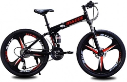 HongLianRiven Zusammenklappbare Mountainbike HongLianRiven BMX Mountain Bike Carbon-Stahlrahmen Fahrrad 3 Speichen-Rder Doppelscheibenbremsen Falten Fahrrad Rennrad Outdoor Radfahren 6-17 (Color : C, Size : 26in / 27 Speed)