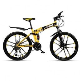 HWZADQOMWN Fahrräder HWZADQOMWN Faltrad, Mountainbike Tragbarer Erwachsener Kleine Schüler männlich Fahrrad Folding Träger Fahrrad Übungs-Fahrrad Rennrad Mens-Fahrrad (Color : Black Yellow, Size : 21 speed-24 inches)
