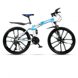 HWZADQOMWN Fahrräder HWZADQOMWN Faltrad, Mountainbike Tragbarer Erwachsener Kleine Schüler männlich Fahrrad Folding Träger Fahrrad Übungs-Fahrrad Rennrad Mens-Fahrrad (Color : White Blue, Size : 21 speed-24 inches)