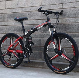 Hycy Zusammenklappbare Mountainbike HYCy 26 Zoll Rad Klappbares Mountainbike, Doppelte Federung Für Männer Und Frauen Fahrrad, Rahmen Aus Kohlenstoffhaltigem Stahl, Stahlscheibenbremse