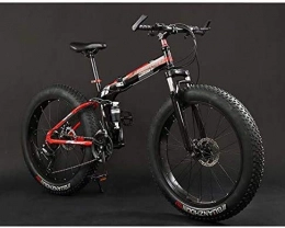 Hycy Fahrräder HYCy Faltbares Mountainbike-Fahrrad, Fat Tire Dual-Suspension MTB Bikes, Rahmen Aus Kohlenstoffhaltigem Stahl, Doppelscheibenbremse, Aluminiumpedale Und Vorbauten