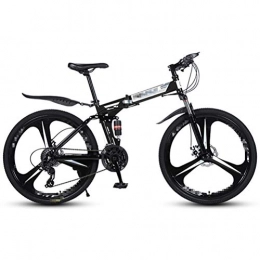 Insole Mountain Bikes, 26-Zoll-Trail Bike High Carbon Stahl Faltbarer Rahmen Dual Disc 21/24/27 Geschwindigkeit Fahrräder Für Einen Mann Eine Frau,Schwarz,27 Speed