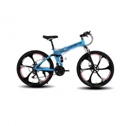 JHEY Mountainbike-Folding-faltbares Gebirgsfahrrad 26 Zoll Fahrrad for Erwachsene 21/24 / die 27 Geschwindigkeits-Studenten Fahrrad Fahrrad (Color : Blue, Größe : 27 Speed)