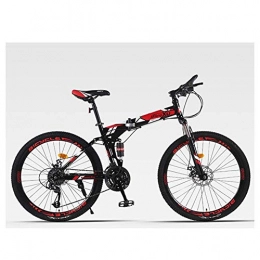 JHTD Fahrräder JHTD Outdoor-Sport-Mountainbike-faltendes Fahrrad 21 Geschwindigkeit 26 Zoll Räder Dual-Federbike im Freien (Farbe: rot)