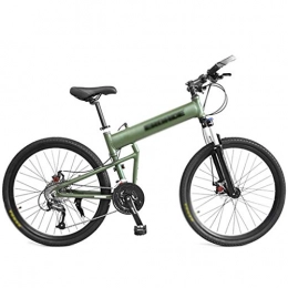 Jixi Zusammenklappbare Mountainbike Jixi Klapprad Mountainbike Off-Road-Fahrrad 24 Zoll-Aluminiumlegierung-Fahrrad-27 mit Variabler Geschwindigkeit Fahrraddoppelscheibenbremse Faltrad (Color : Green, Größe : 24in-27 Speed)