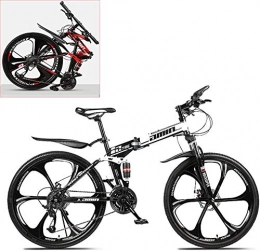 JSBVM Falten Mountainbike 21 Geschwindigkeiten Mountainbike Hydraulische Stoßdämpfung Doppelscheibenbremse Rennrad für Erwachsene,Weiß