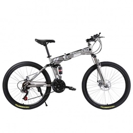 JXQ-N Fahrräder JXQ-N 26-Zoll-Fahrrad Faltbares Mountainbike Fahrrad mit Variabler Geschwindigkeit fr Mnner und Frauen 21 Speed (Grau)