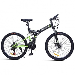 Kays Zusammenklappbare Mountainbike Kays Mountainbike Mountainbike, 24 ‚‘ / 26 ‚‘ Rad Faltbare Fahrräder 24 Geschwindigkeiten MTB Leichte Carbon-Stahlrahmen-Scheibenbremse Vorderachsfederung (Color : Green, Size : 26'')