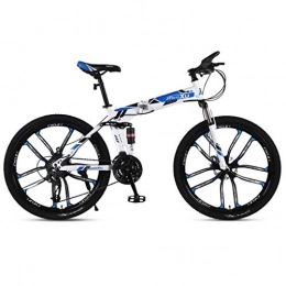 Kays Mountainbike Mountainbike, 26 Zoll Folding Mountain Fahrräder, Doppelaufhebung Doppelscheibenbremse, 21/24/27 Beschleunigt (Color : Blue, Size : 21-Speed)