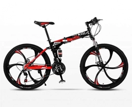 KEMANDUO Fahrräder KEMANDUO Folding VTT, die Dämpfer sechs Doppel rot 24 Zoll Rad Mountainbike, Doppelscheibenbremsen Fully Cutter, 24 Speed