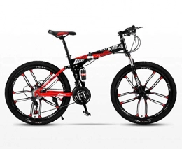 KEMANDUO Fahrräder KEMANDUO Folding VTT, die Dämpfer zehn Doppel rot 24 Zoll Schneidrad Mountainbike, Doppelscheibenbremsen Fully, 27 Speed
