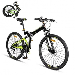 HAOSHUAI Fahrräder Klapprad 26 Zoll, 24-Gang-Folding Mountainbike, Unisex Leichtes Commuter Bike, Doppelscheibenbremse, MTB Fully Fahrrad (Farbe: Grün) HAOSHUAI (Color : Green)