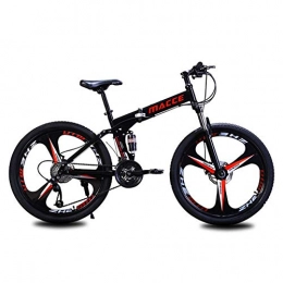 Autopeck Zusammenklappbare Mountainbike Klapprad Adult Mountain Bike 26 Inch Wheels Mountain Trail Bike High Carbon Steel Folding Outroad Bicycles 21-Speed Bicycle Full Suspension MTB ​​Gears Dual Disc Brakes