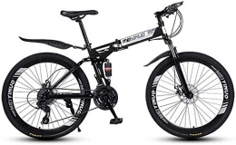 KRXLL Fahrräder KRXLL 26In 24-Gang Mountainbike für Erwachsene Leichte Vollfederung Rahmenfedergabelscheibenbremse-Schwarz