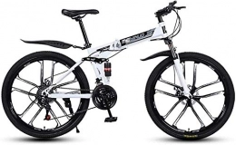 KRXLL Fahrräder KRXLL 26In 24-Gang Mountainbike für Erwachsene Leichte Vollfederung Rahmenfedergabelscheibenbremse-Weiß