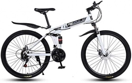 KRXLL Zusammenklappbare Mountainbike KRXLL 26In 24-Gang-Mountainbike für Erwachsene Leichtes Aluminium-Vollfederungsrahmen-Federgabel-Scheibenbremsen-Mountainbike mit Verstellbarer Vorderradfederung