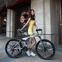 KRXLL Fahrräder KRXLL Faltrad Mountainbike Hard Tail Bike 21-Gang-Fahrrad MTB-Fahrräder mit Vollfederung-Grau_24 Zoll
