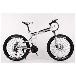 KXDLR Zusammenklappbare Mountainbike KXDLR Folding Mountain Bike 21-30 Beschleunigt Fahrrad-Gabel Suspension MTB Faltbarer Rahmen 26" Räder mit Doppelscheibenbremsen, Weiß, 27 Speed