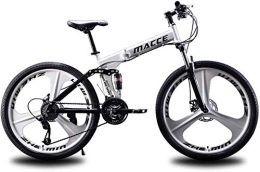 AXWT Fahrräder KXWT Folding Mountain Bike, Snowmobile Strand Bikes, Doppelscheibenbremse Bikes, 24 Zoll Alu-Alu-Felgen, (Color : Weiß, Größe : 24 Speed)