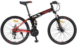 LAZNG Folding Mountain Faltrad City Bike, Erwachsene 26" 24-Gang Mountainbike Herrenrad for einen Weg, Trail und Gebirge (Farbe : Rot)