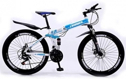 LBWT Zusammenklappbare Mountainbike LBWT 26inch Folding Mountain Fahrrad, Off-Road-Fahrrad for Erwachsene, Doppelaufhebung, Freizeit Sport, Geschenke (Color : Blue, Size : 24 Speed)
