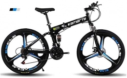 LBWT Zusammenklappbare Mountainbike LBWT Adult Outdoor Fahrrad, 24" Zoll Mountain Trail Bike, High-Carbon Stahlrahmen, 3-Speichen-Räder, 21 / 24 / 27 / 30 Geschwindigkeit, Mit Scheibenbremsen (Color : Black, Size : 30 Speed)