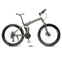 LILIS Zusammenklappbare Mountainbike LILIS Mountainbike Mountainbike-Folding-Straßen-Fahrrad-Männer MTB 21 Speed ​​Bikes Räder for Erwachsene Frauen (Color : Green, Size : 24in)