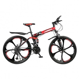 Linkay Fahrrad 26 Zoll Klappfahrrad Mountainbike,21-Gänge MTB Jugendfahrrad,Faltrad Fahrrad für Erwachsene,Fahrrad mit Doppel Scheibenbremse (rote)