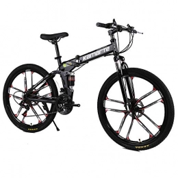 LIU Zusammenklappbare Mountainbike liu Fahrradklapprahmen aus Aluminiumlegierung, Bicicleta Mountainbike Woman Reifen Hydraulische Bremsen 21 / 24 / 27Geschwindigkeit (10 Messerrad), 26 inch, 24 Speed