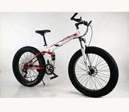 LJLYL Zusammenklappbare Mountainbike LJLYL Faltbares Fat Tire Mountainbike-Fahrrad für Erwachsene Männer Frauen, Leichter Rahmen aus Kohlenstoffstahl und Doppelscheibenbremse, A, 24 inch 21 Speed