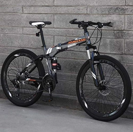 LJLYL Zusammenklappbare Mountainbike LJLYL Faltbares Mountainbike für Erwachsene, vollgefedertes MTB-Fahrrad, Fahrradrahmen mit hohem Kohlenstoffgehalt, Stahlscheibenbremse, 24 / 26-Zoll-Rad, C, 24 inch 21 Speed