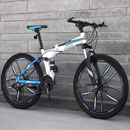 LJLYL Fahrräder LJLYL Faltrad Mountainbike-Fahrrad für Erwachsene, Vollfederung Faltbares MBT-Fahrrad, Fahrradrahmen mit hohem Kohlenstoffgehalt, Stahlscheibenbremse, D, 24 inch 27 Speed