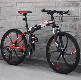LJLYL Fahrräder LJLYL Mountainbike-Fahrrad für Erwachsene, klappbares MBT-Fahrrad mit Vollfederung, Rahmen aus Stahl mit hohem Kohlenstoffgehalt, Stahlscheibenbremse, B, 26 inch 21 Speed