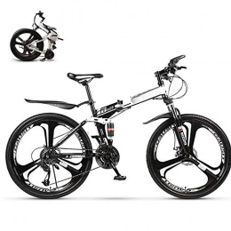 LJYY Fahrräder LJYY Zusammenklappbares Mountainbike-Fahrrad für Männer Frauen, 27-Gang-Doppelscheibenbremse MTB-Fahrrad für Erwachsene, 26-Zoll-zusammenklappbares Reise-Outdoor-Fahrrad, Doppelfederung Faltbarer