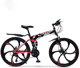 lqgpsx Fahrräder lqgpsx Mountainbike Falträder, 30-Gang-Doppelscheibenbremse Vollfederung, rutschfeste Offroad-Rennräder mit Variabler Geschwindigkeit für Männer und Frauen(Farbe:E, Größe:24 Zoll)