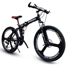 LQRYJDZ Fahrräder LQRYJDZ 26 Zoll Folding Mountainbike 21-Gang-Fahrrad Fully MTB Faltbarer Rahmen 21 / 24 / 27 Speed 3 Spoke Wheels (Color : Black, Size : 21Speed)