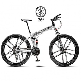 LXDDP Zusammenklappbare Mountainbike LXDDP 26In faltbarem Mountainbike, Unisex-Fahrrad aus Kohlenstoffstahl im Freien, vollgefedertes MTB-Cyling, Doppelscheibenbremsräder, Scheibenbremse