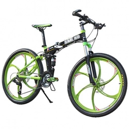 Lyq&st Zusammenklappbare Mountainbike Lyq&st Einrad-Folding Fahrrad, 27-Gang-Adjustment / Dual-Scheibenbremse / Stoßabsorbierenden Folding Adult Fahrrad, 26-Zoll- (Color : Green)