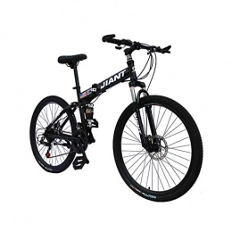 LYRWISHPB Fahrräder LYRWISHPB Folding Mountain Bike, Fully Rennräder mit Scheibenbremsen, 21 / 24 Geschwindigkeit Fahrrad Fully MTB Fahrrad for Männer / Frauen Schwarz, Rot, Gelb, Grün (Color : Black, Size : 24 Speed)