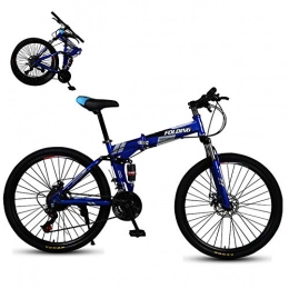 LZQBD Fahrräder LZQBD ZENGQIANGJING Mountainbike-faltendes Fahrrad, doppelte stoßdämpfende Off-Road-Speed-Rennsportmännchen und weibliches Studentenfahrrad, Variable Geschwindigkeit, 26 Zoll 27-Gang, blau
