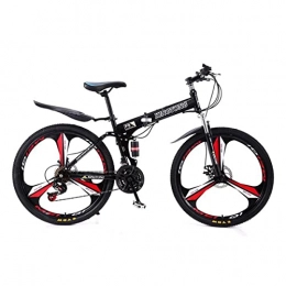 LZZB Fahrräder LZZB Mountainbikes Carbonstahlrahmen 26 Zoll EIN Rad 21 Geschwindigkeit Doppelscheibenbremse und Stoßdämpfende Vordergabel (Farbe: Schwarz) / Schwarz
