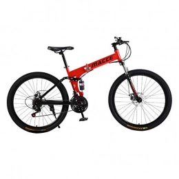 Marxways_ Fahrräder Marxways_ 26-Zoll-21-Gang-Carbon Stahl MTB Mountainbike aus Kohlenstoffstahl mit doppelter Stodmpfung, Fahrrad fr Erwachsene, Mountain Fahrrad (Rot)