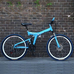 Feiteng Fahrräder Mens Mountain Bike Biking 24 / 26 Zoll 21 Geschwindigkeit Folding Blau-Zyklus mit Scheibenbremsen, 26 inch