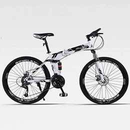 Domrx Fahrräder Mountain Bicycle Folding Speichenrad Double Shock Absorber Adult Cross-Country Männer und Frauen Vier Farben Optional-weiß 24-Gang