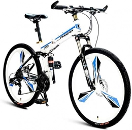 MGE Fahrräder Mountain Bikes, Klapp 21-Gang-Doppelhänge Alpine Fahrrad, Doppelscheibenbremse High-Carbon Stahlrahmen Anti-Rutsch-Bikes, Kinder Männer Frauen Fahrrad (Color : White)