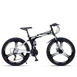 ALQFHFY Fahrräder Mountainbike 21-Gang-Stahlrahmen 26 Zoll 3-Speichen-Rad Doppelfederung Klapprad kann die Stoßdämpfer Vorderradgabel arretieren