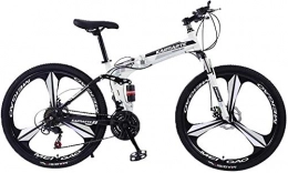 Mountainbike Zusammenklappbare Mountainbike Mountainbike Adult, 26in Carbon Steel 21-Gang-Fahrrad Full Suspension MTB, Doppelhänge ZHAOSHUNLI (Color : White)